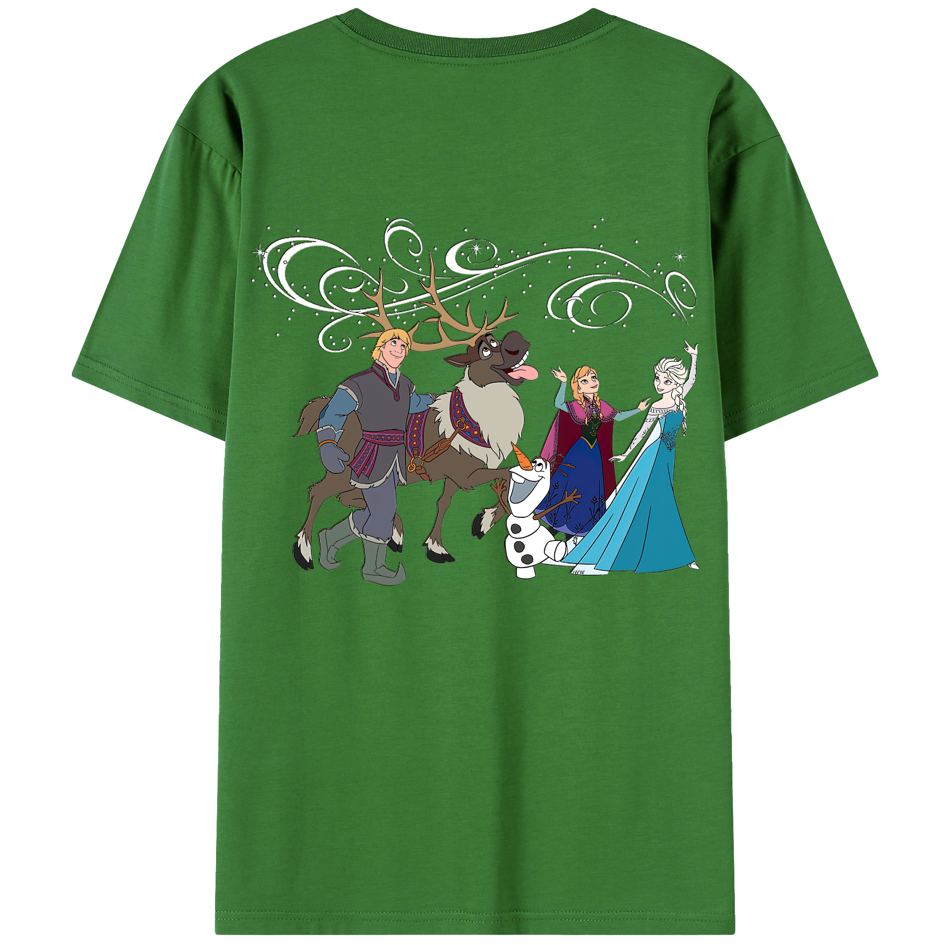 （画像用） アナと雪の女王 アンナ エルサ Frozen Anna Elsa レディース半袖Tシャツ(バックプリント)